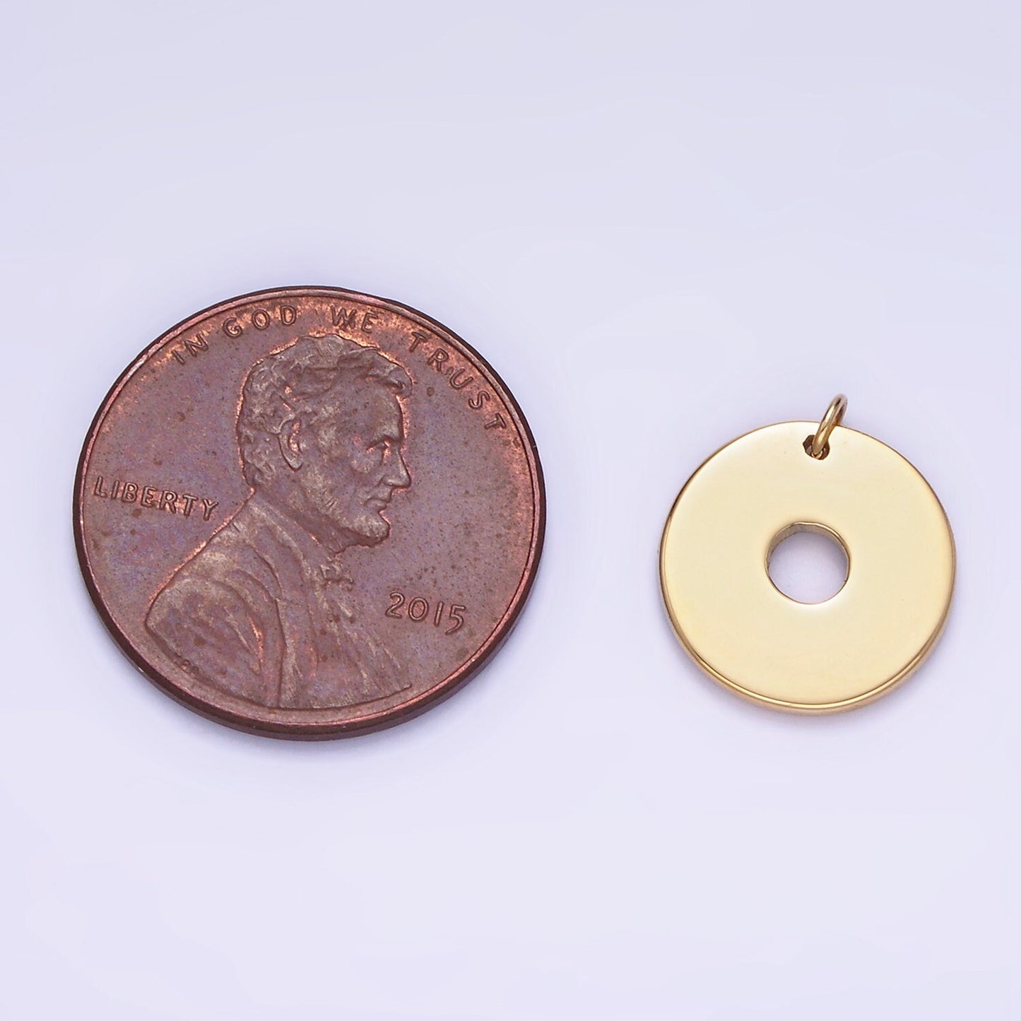 Stainless Steel 13mm Open Donut Round Minimalist Charm | P-934