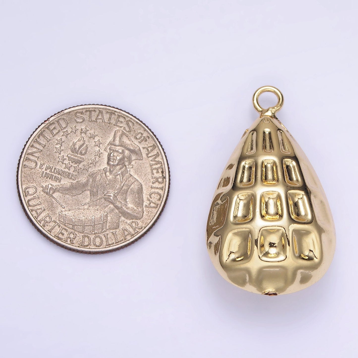 Dainty 14K Gold Filled Teardrop Peanut Charm Pendant | W-501