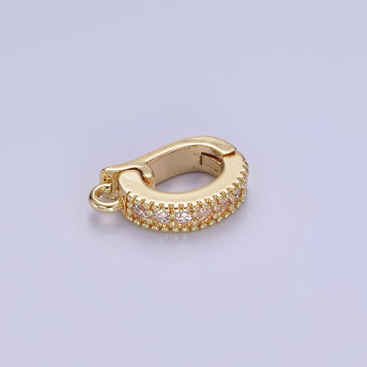 Mini Gold Cubic Zirconia Micro Pave Charm Enhancer Clasp Pendant Clasp for Bracelet Necklace Jewelry Making Z700