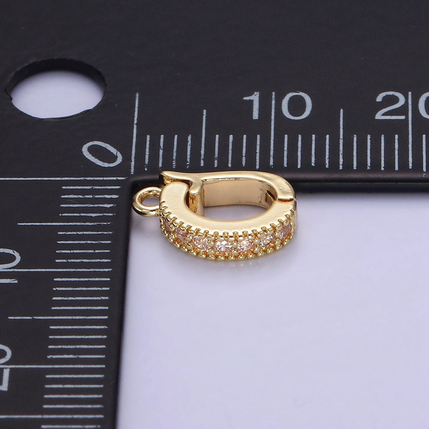 Mini Gold Cubic Zirconia Micro Pave Charm Enhancer Clasp Pendant Clasp for Bracelet Necklace Jewelry Making Z700