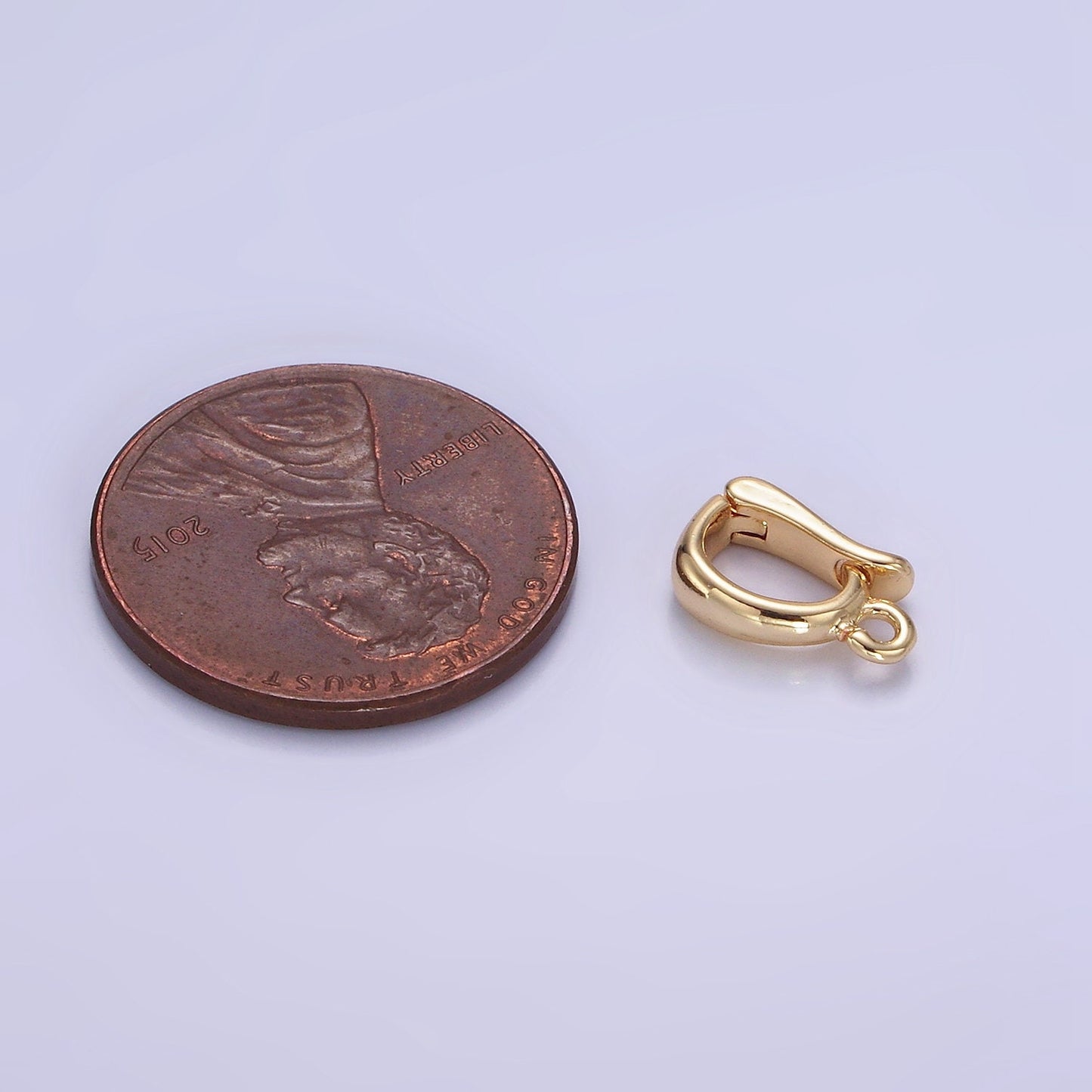 Mini Oval Removable Bail, Gold Charm Enhancer Clasp, Pendant Bail Clasp, Necklace Making Z698