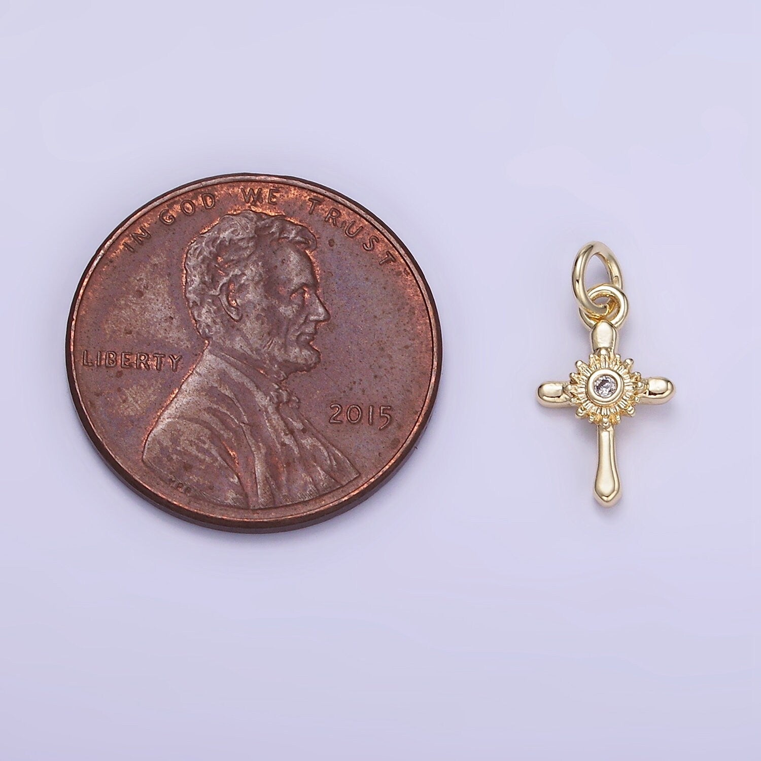 Mini Gold Cross charm Tiny Cross charm for religious jewelry making Bracelet Necklace Earring Supply W551