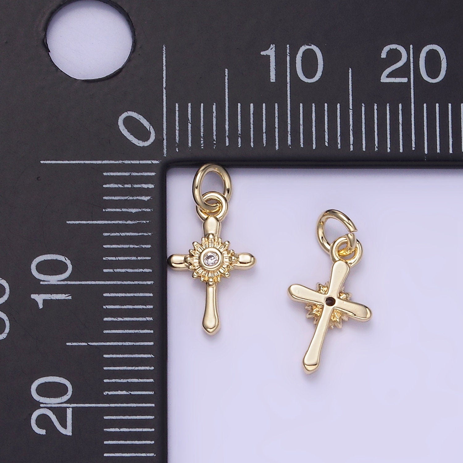 Mini Gold Cross charm Tiny Cross charm for religious jewelry making Bracelet Necklace Earring Supply W551