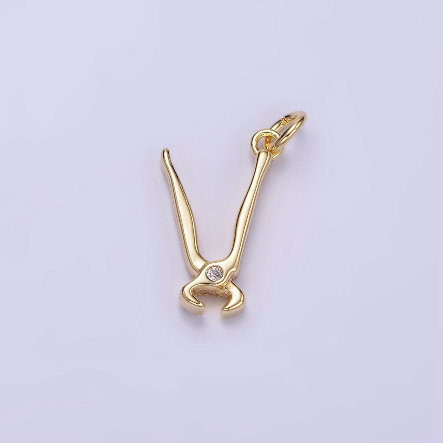 Mini Gold Pliers Charm Spanner Pendant gold Mechanic Charm Cool Charm W559