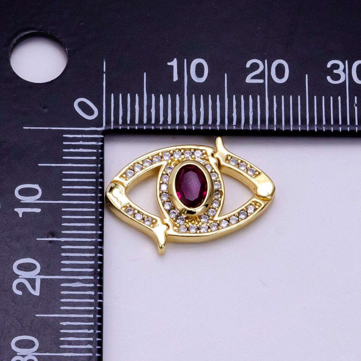 Dainty 24k Gold Fill CZ Micro Pave Clasp Evil Eye Lock Clasp, Interlock Micro pave Clasp Fastener for Bracelet Necklace Connector Clasp Z734