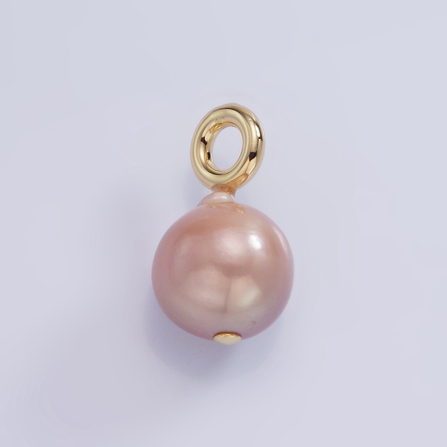 14K Gold Filled 12.5mm Pink Peach Freshwater Round Pearl Drop Pendant | P1704
