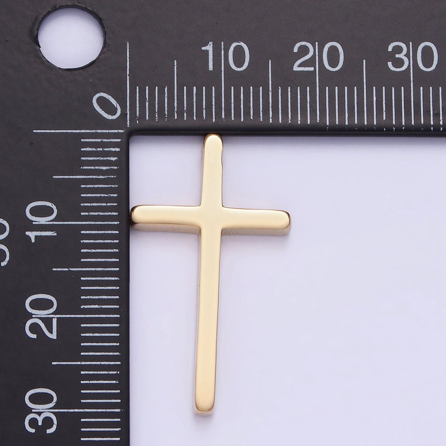 1pc Stainless Steel Gold Minimalist Cross Charm for DIY Religious Jewelry Making | P-942