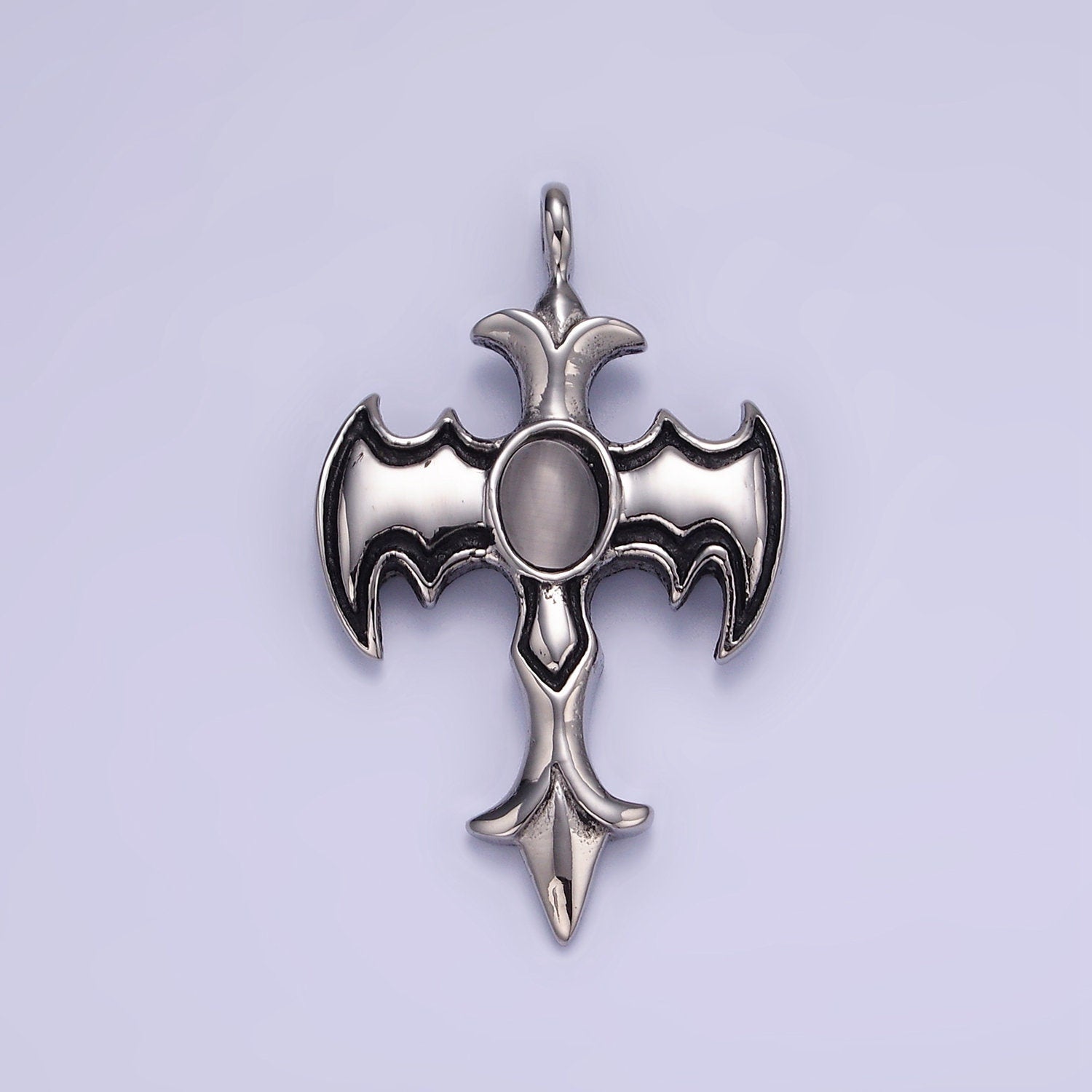 Stainless Steel Cross Wing Charms Pendants for Jewelry Necklace DIY Craft Making P-945