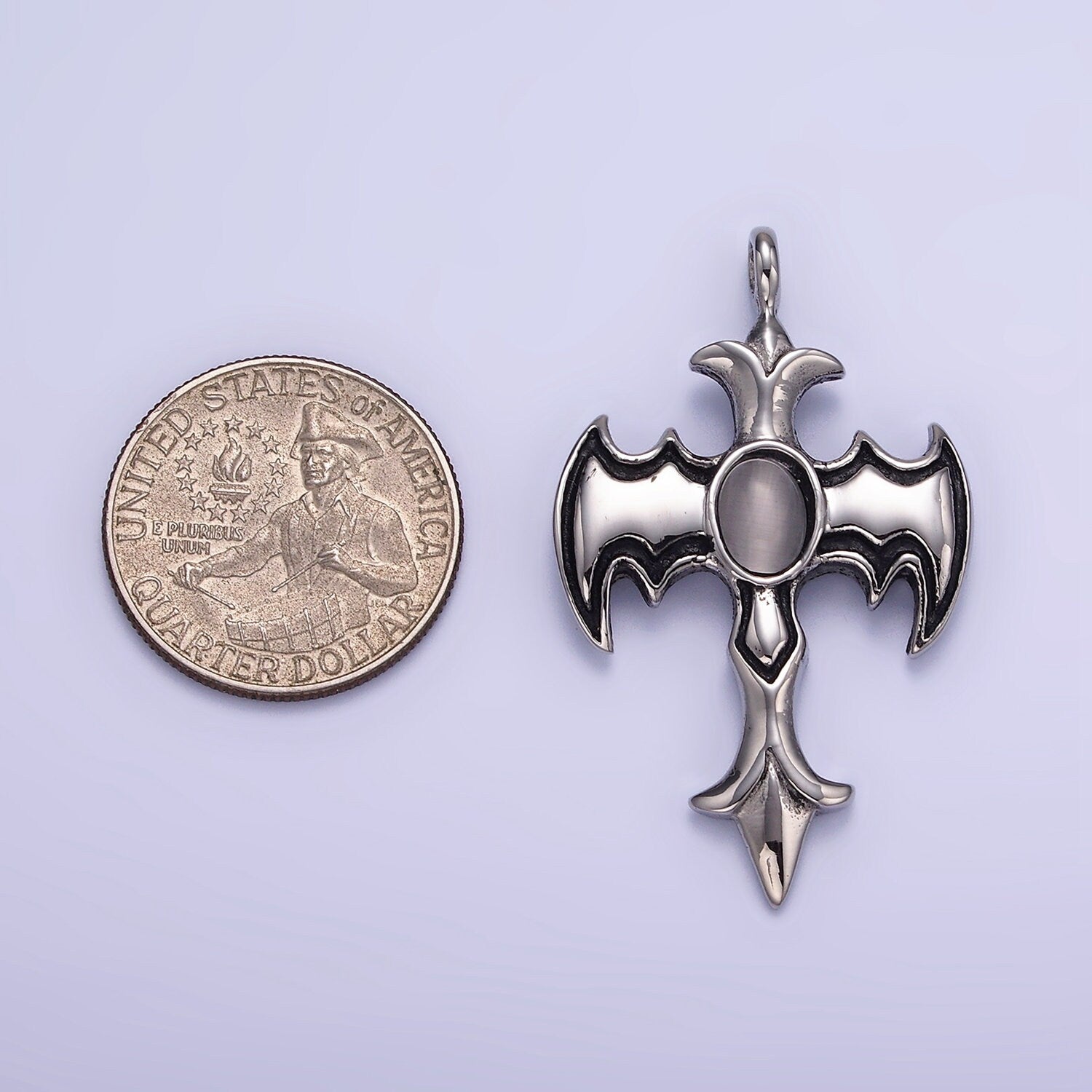 Stainless Steel Cross Wing Charms Pendants for Jewelry Necklace DIY Craft Making P-945