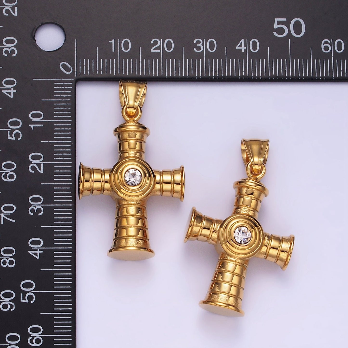 Modern Gold Stainless Steel Cross Pendant Charm for Necklace Bracelet Jewelry Making P-1416
