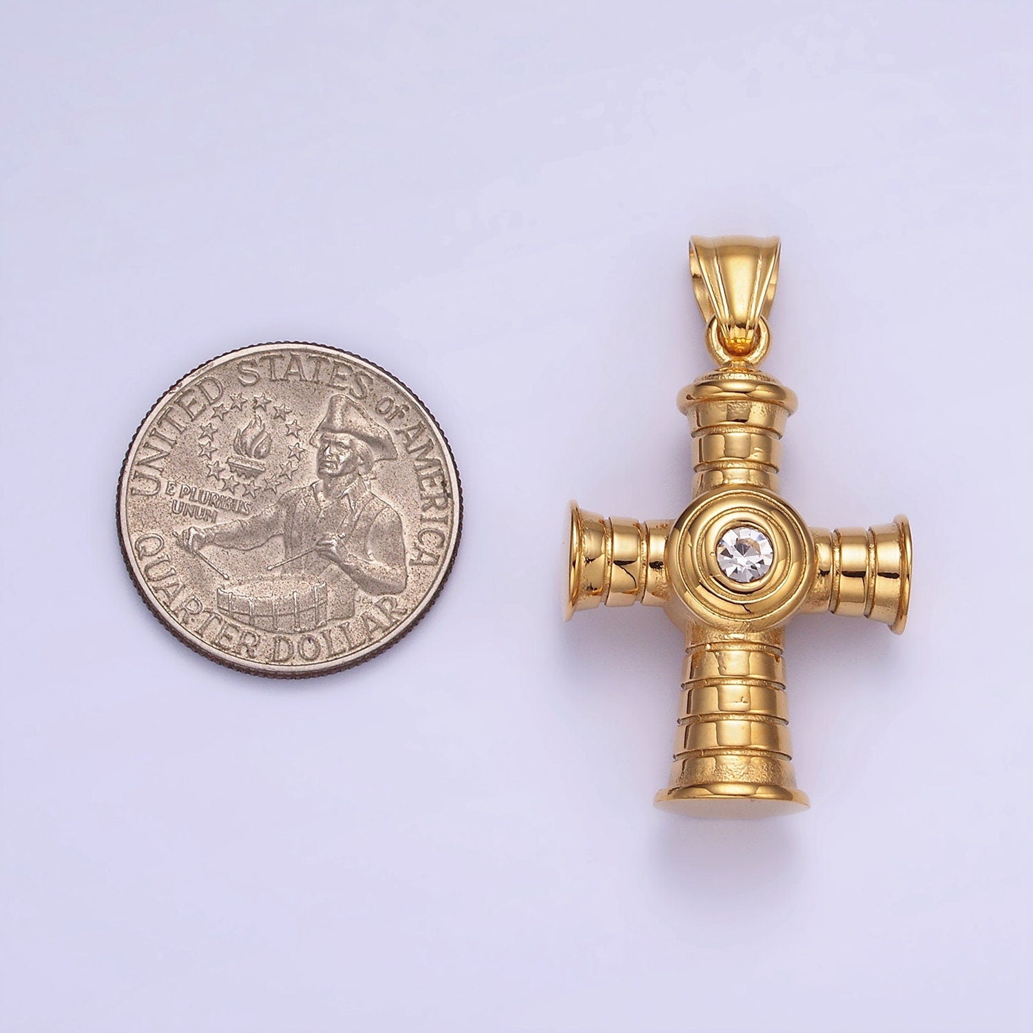 Modern Gold Stainless Steel Cross Pendant Charm for Necklace Bracelet Jewelry Making P-1416
