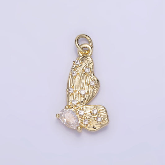 Mini 14k Gold Filled Butterfly Pendant Necklace Bracelet Earring Charms, Animal Lover Mariposa Charm AG719