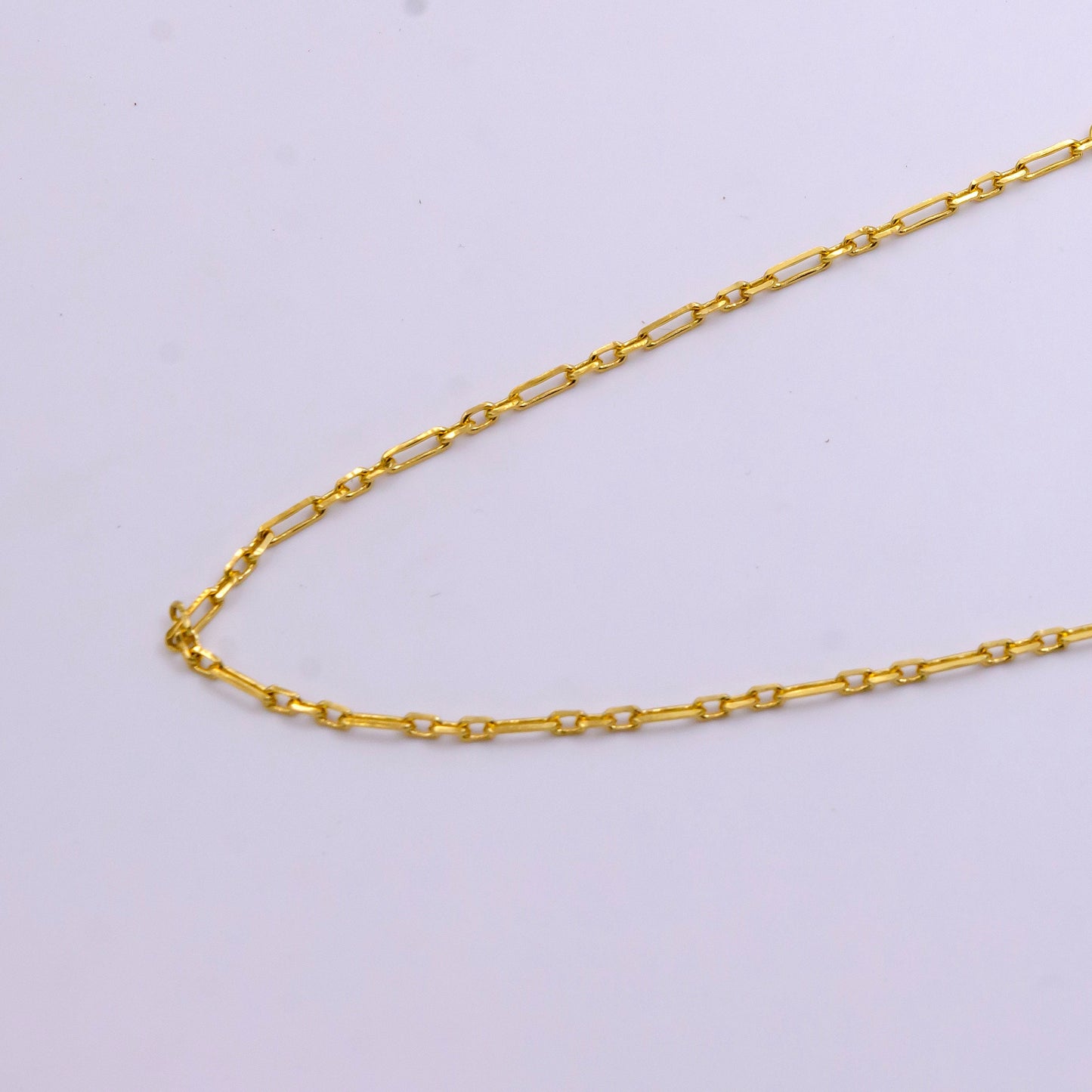 Dainty Gold Stadium Cable Paperclip Chain 29.5 inch Cable Link Elongate Chain Wholesale Chain for Jewelry Making WA2443