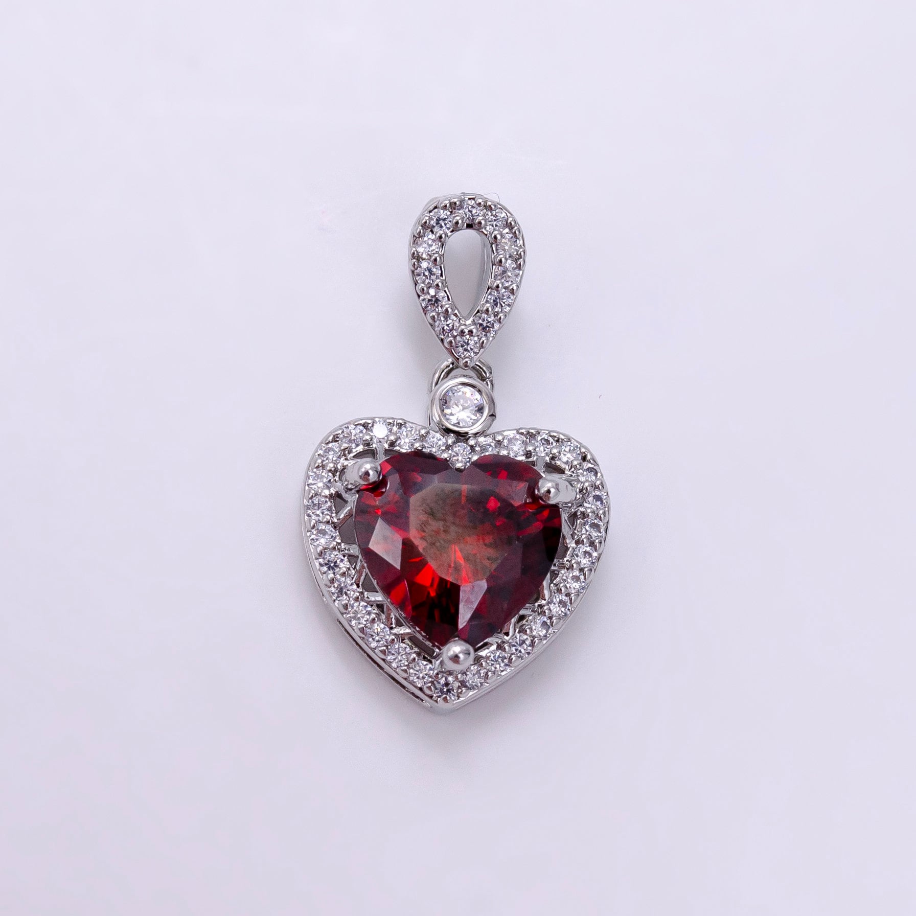 Dainty 14K Gold Filled Heart Charms Cubic Zirconia Black Pink Clear Purple CZ Pendant Wholesale BULK DIY Jewelry Findings AA1258