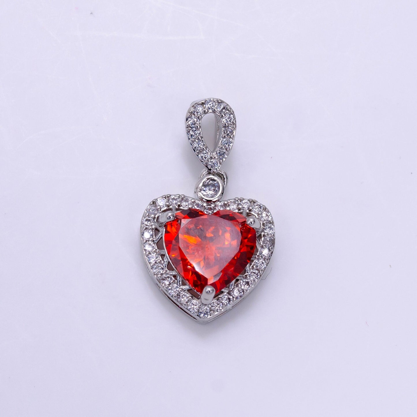 Dainty 14K Gold Filled Heart Charms Cubic Zirconia Black Pink Clear Purple CZ Pendant Wholesale BULK DIY Jewelry Findings AA1258
