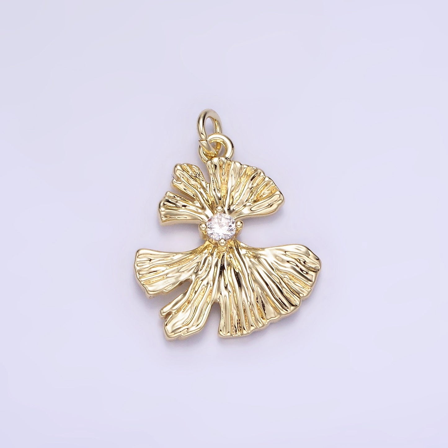 14K Gold Filled 20mm CZ Foil Abstract Charm | AG-740