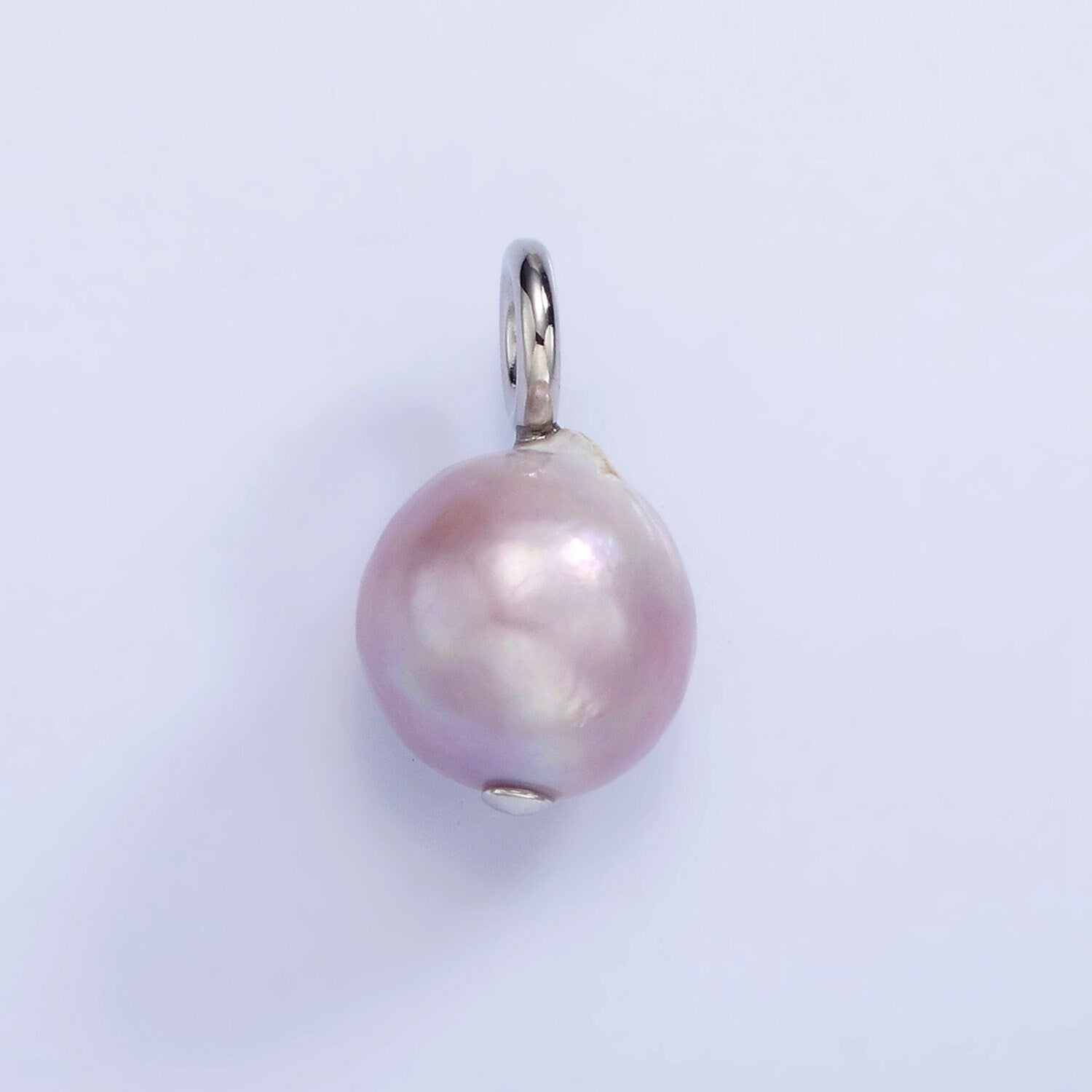 Mauve Purple Fresh Water Pearl Round Baroque Charm Genuine Freshwater Mermaid Pearls Pendant P1701