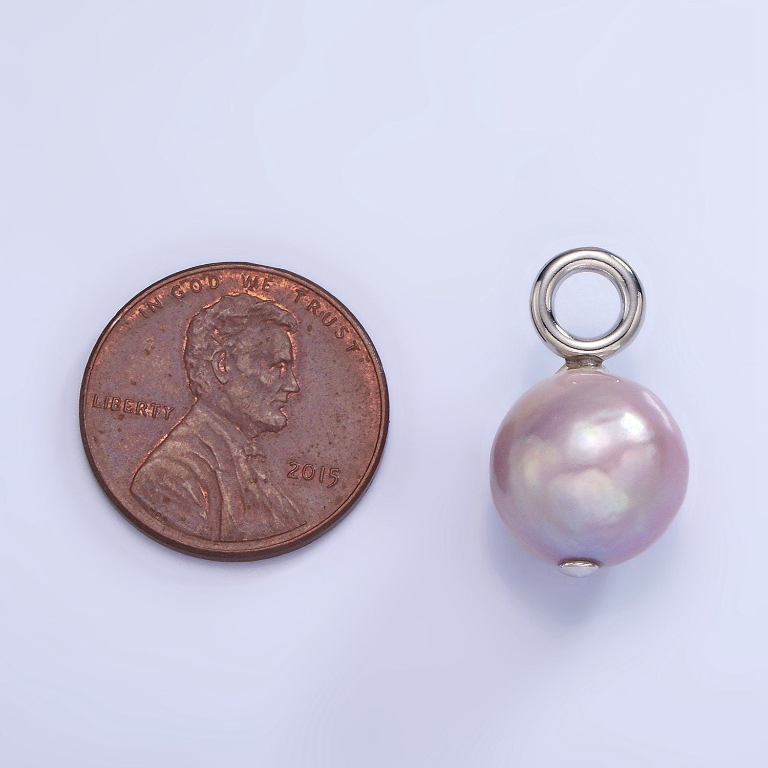 Mauve Purple Fresh Water Pearl Round Baroque Charm Genuine Freshwater Mermaid Pearls Pendant P1701