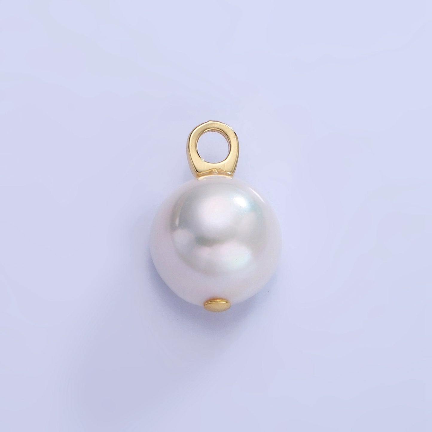 Gold Filled Natural Pearl Button Charm Pendant Approx 11mm Natural Freshwater Pearl for Bracelet Necklace Earring Component P-1715