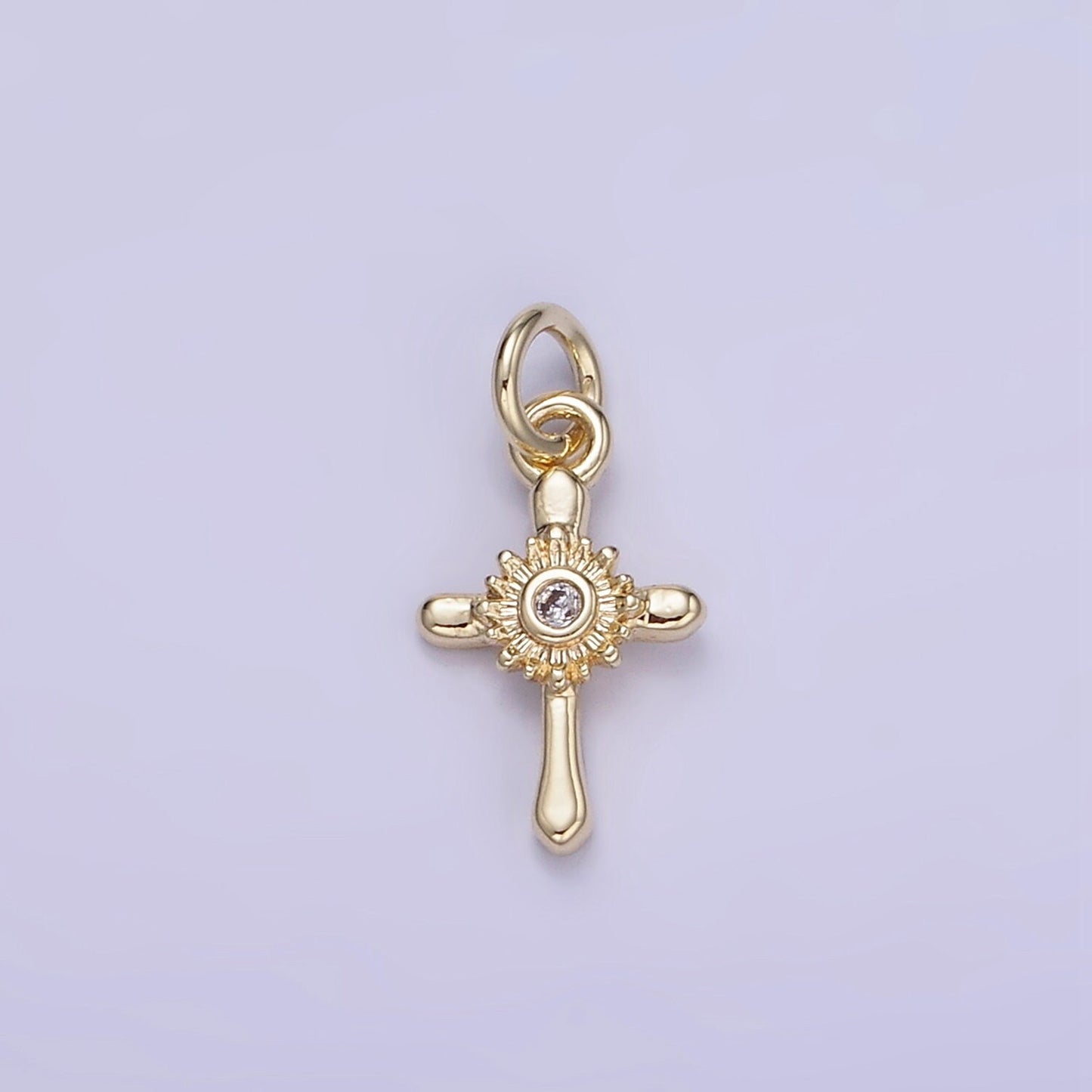 Mini Gold Cross charm Tiny Cross charm for religious jewelry making Bracelet Necklace Earring Supply W551