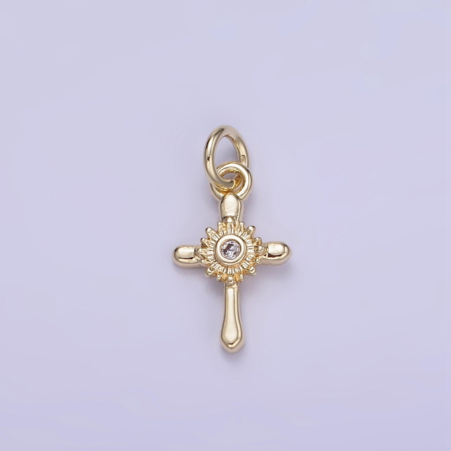 Mini Gold Cross charm Tiny Cross charm for religious jewelry making Bracelet Necklace Earring Supply W551