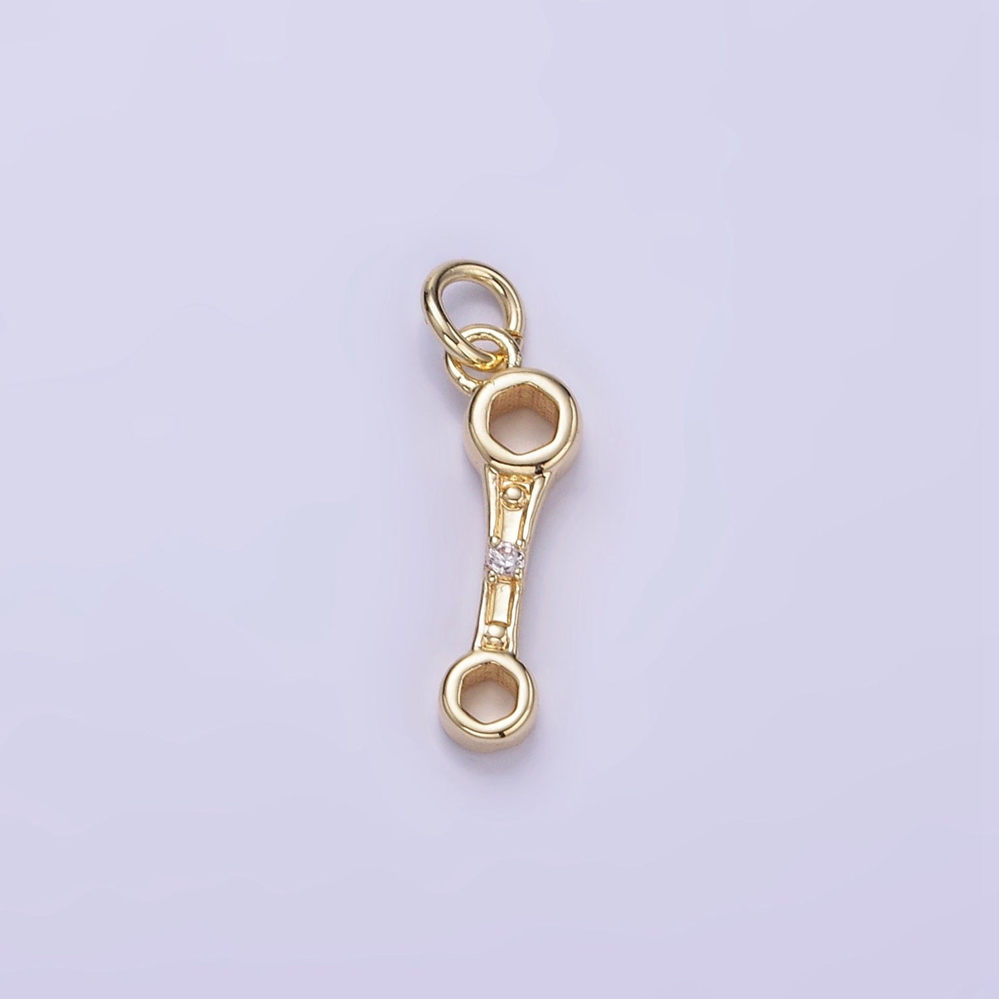 Mini Gold Wrench Charm Spanner Pendant gold Mechanic Charm Cool Charm W558
