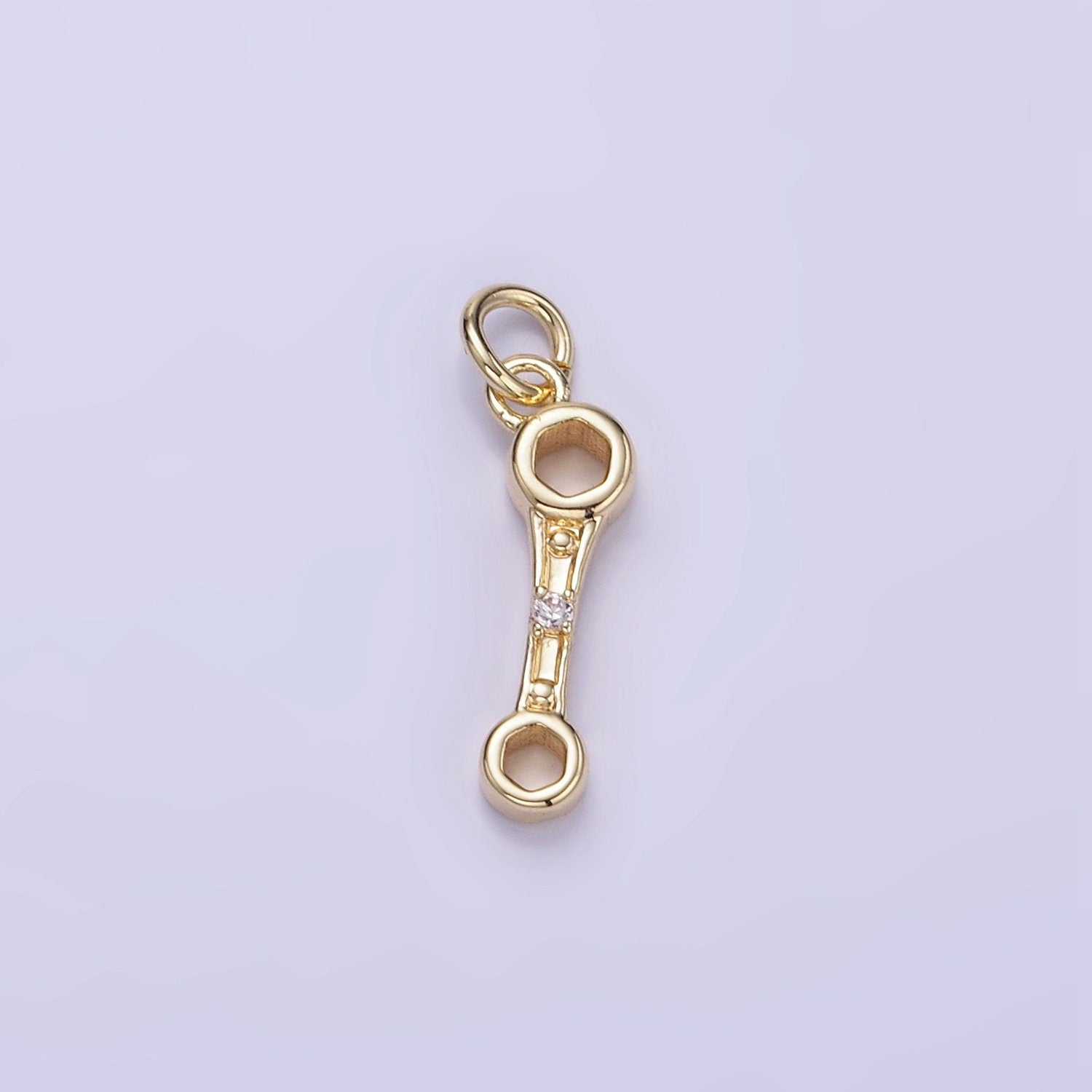 Mini Gold Wrench Charm Spanner Pendant gold Mechanic Charm Cool Charm W558