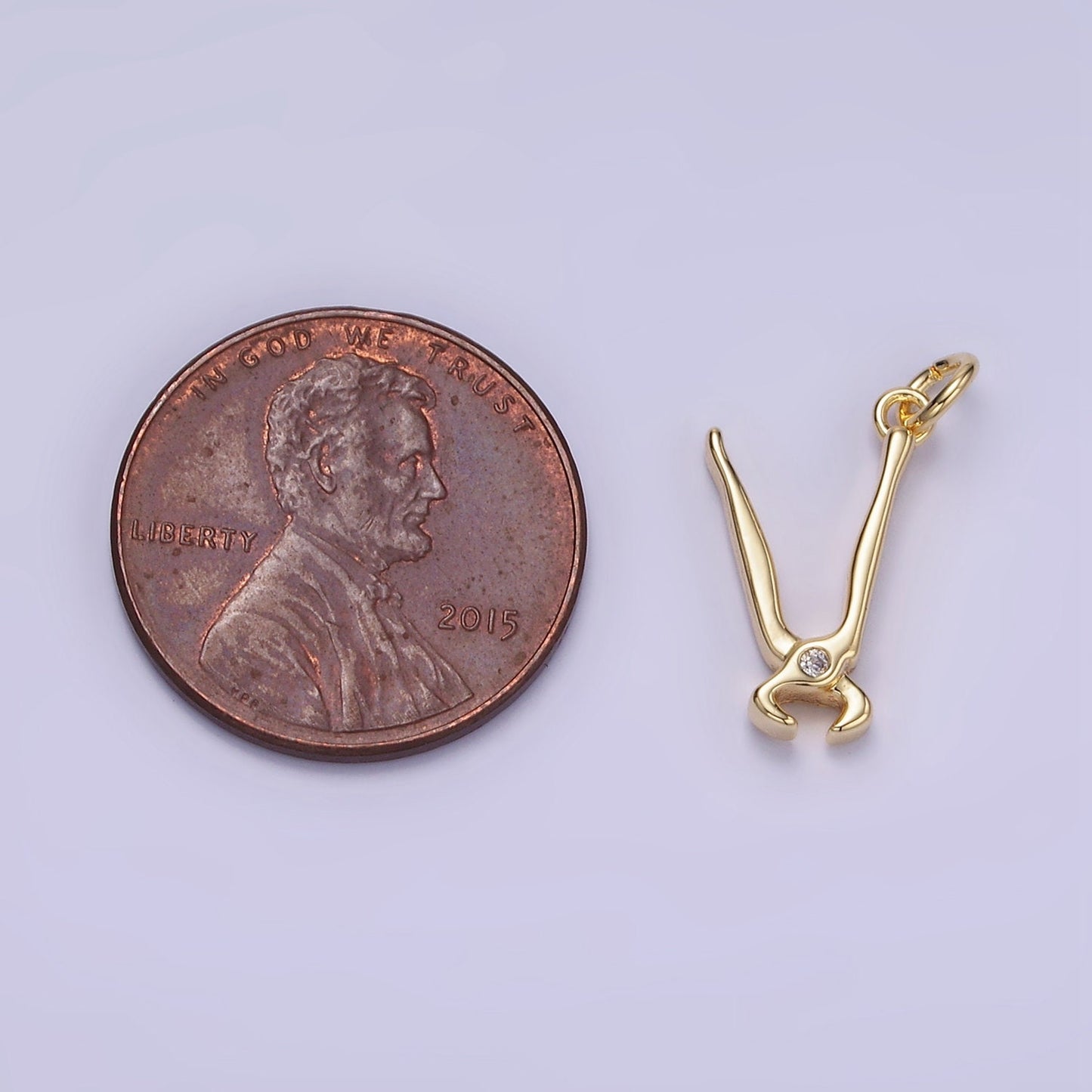 Mini Gold Pliers Charm Spanner Pendant gold Mechanic Charm Cool Charm W559