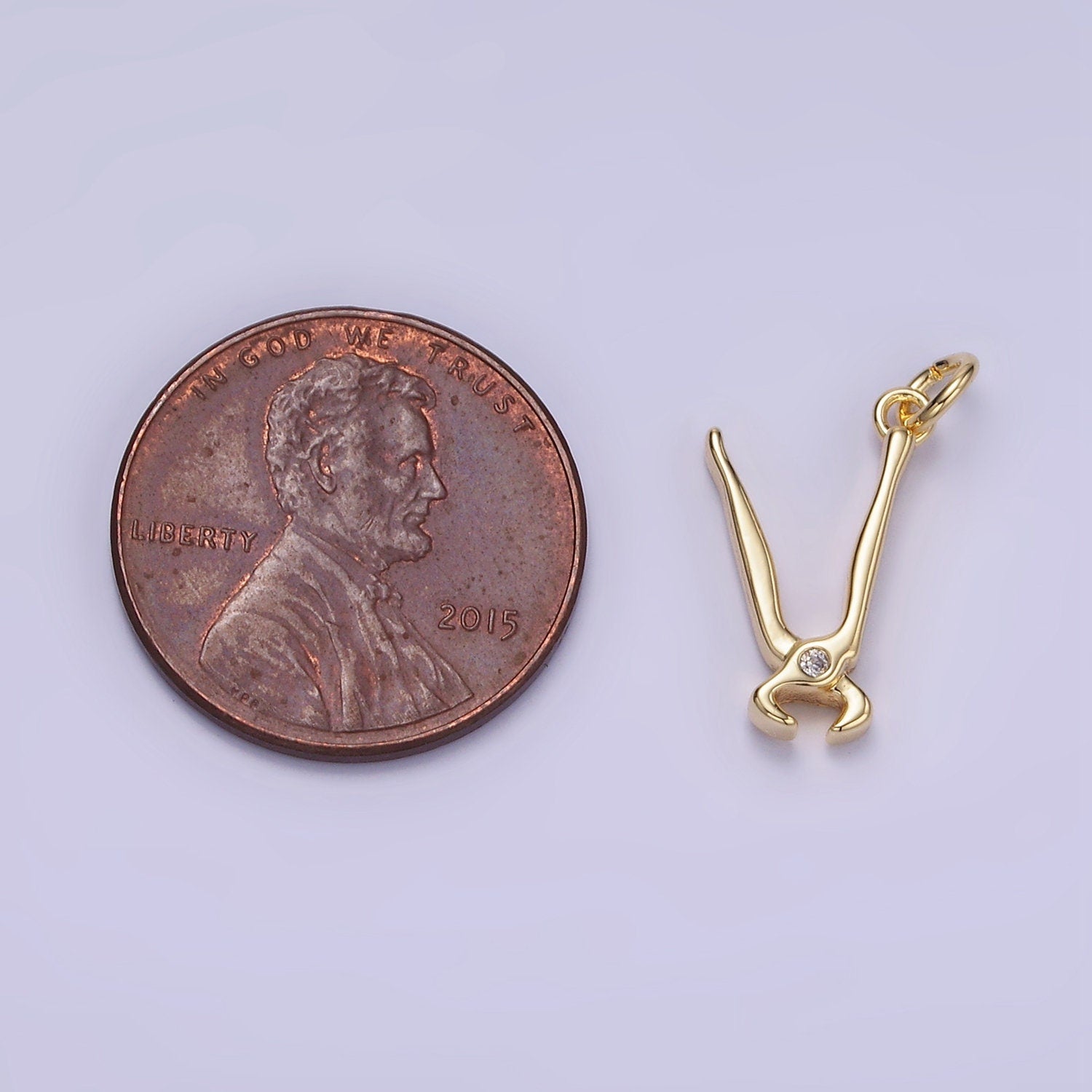 Mini Gold Pliers Charm Spanner Pendant gold Mechanic Charm Cool Charm W559