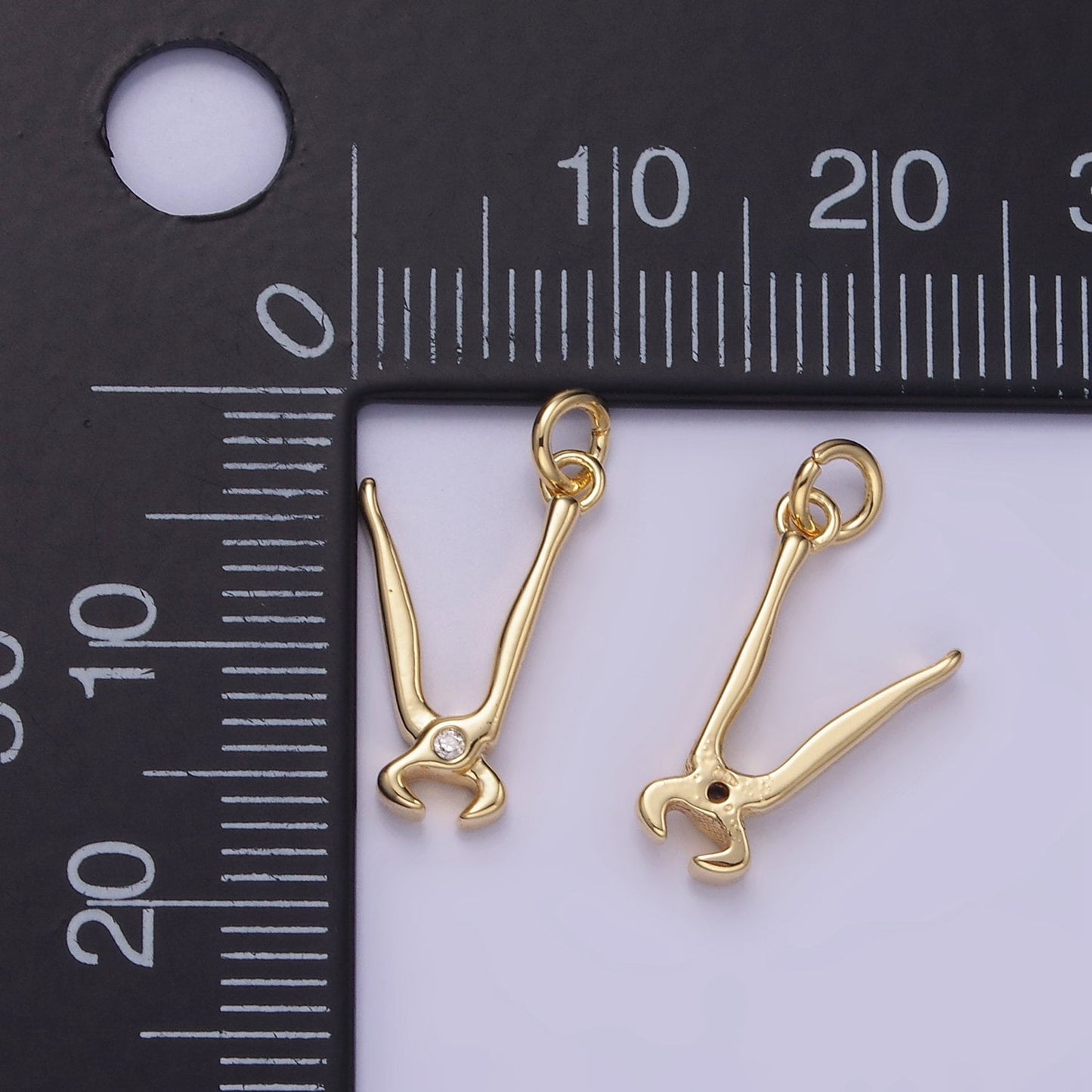 Mini Gold Pliers Charm Spanner Pendant gold Mechanic Charm Cool Charm W559