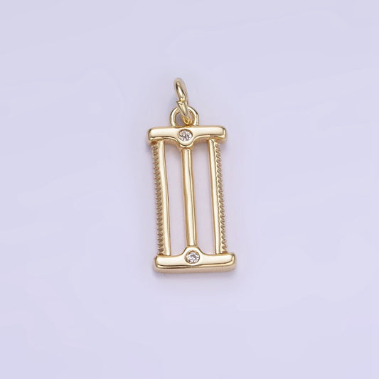 Mini Gold Hacksaw Saw Charm Carpenter Pendant gold Mechanic Charm Cool Charm W553