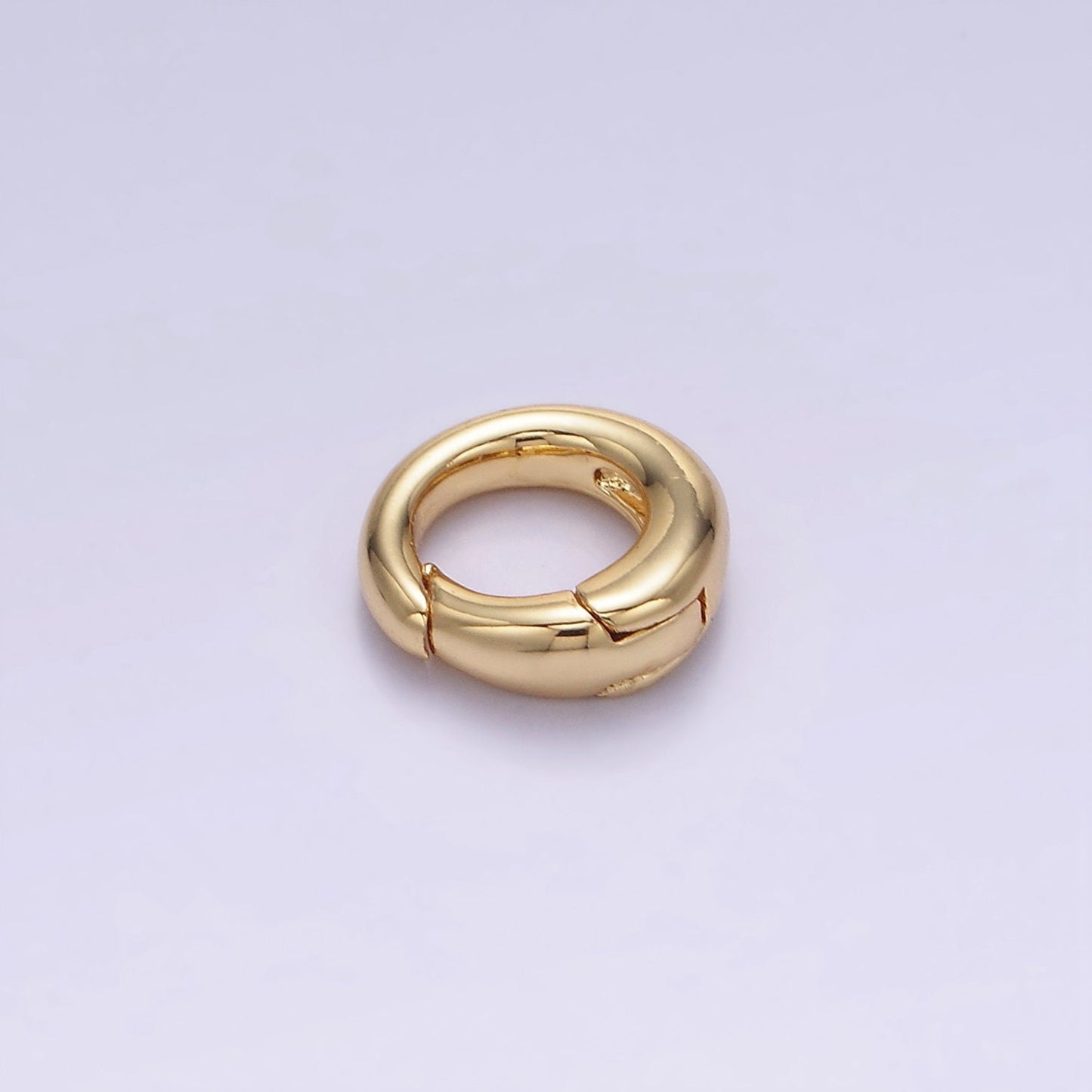 Tiny Gold Spring Gate Ring, Push Gate ring Mini Oval Ring Charm Holder Gold Clasp for Jewelry Clasp Z-727