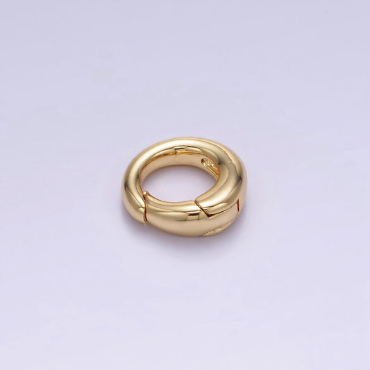 Tiny Gold Spring Gate Ring, Push Gate ring Mini Oval Ring Charm Holder Gold Clasp for Jewelry Clasp Z-727