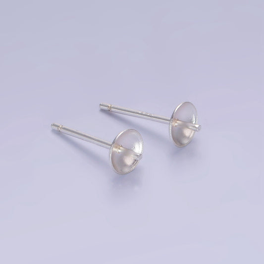 1 pair S925 Sterling Silver Drill Post Stud with peck Earrings Findings for Jewelry Making | SL-363