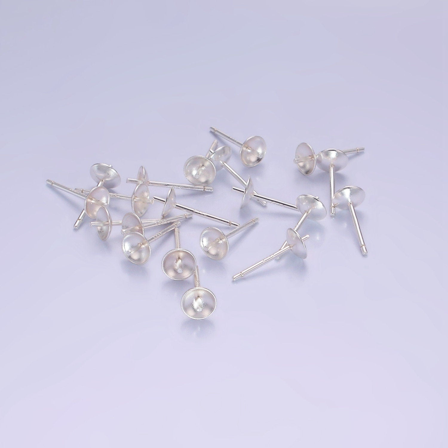 1 pair S925 Sterling Silver Drill Post Stud with peck Earrings Findings for Jewelry Making | SL-363
