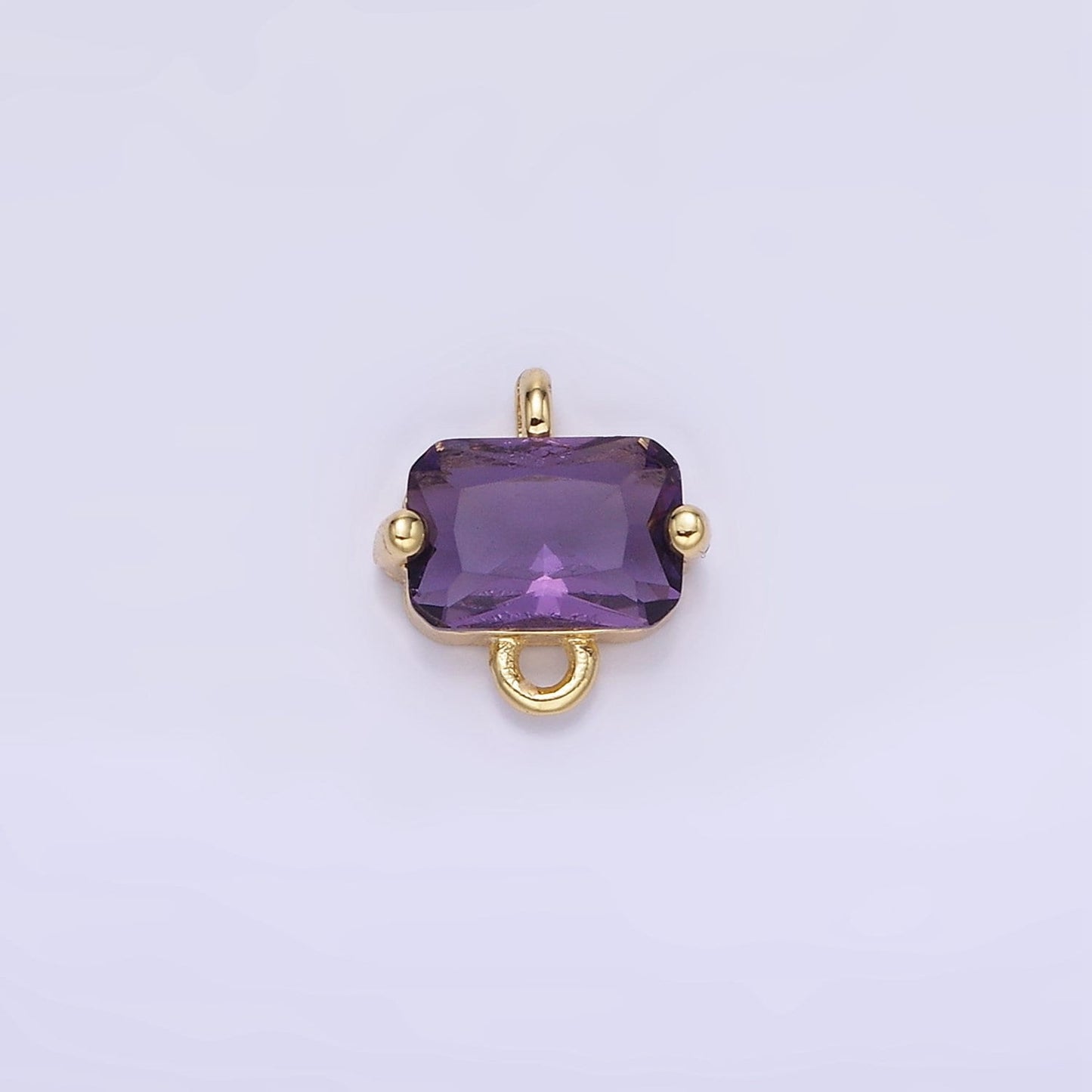 14K Gold Filled Pink, Purple, Blue, Clear Multifaceted CZ Baguette Connector | G345 - G346