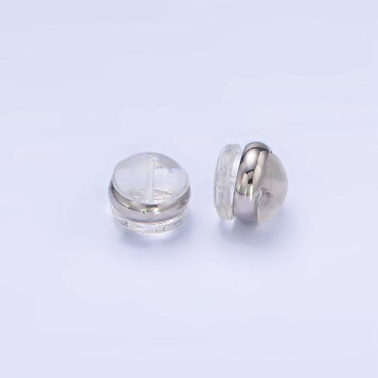 10 pairs Silicone Rubber Backings Earrings Finding for Silver Stud Earring Component | Z-735