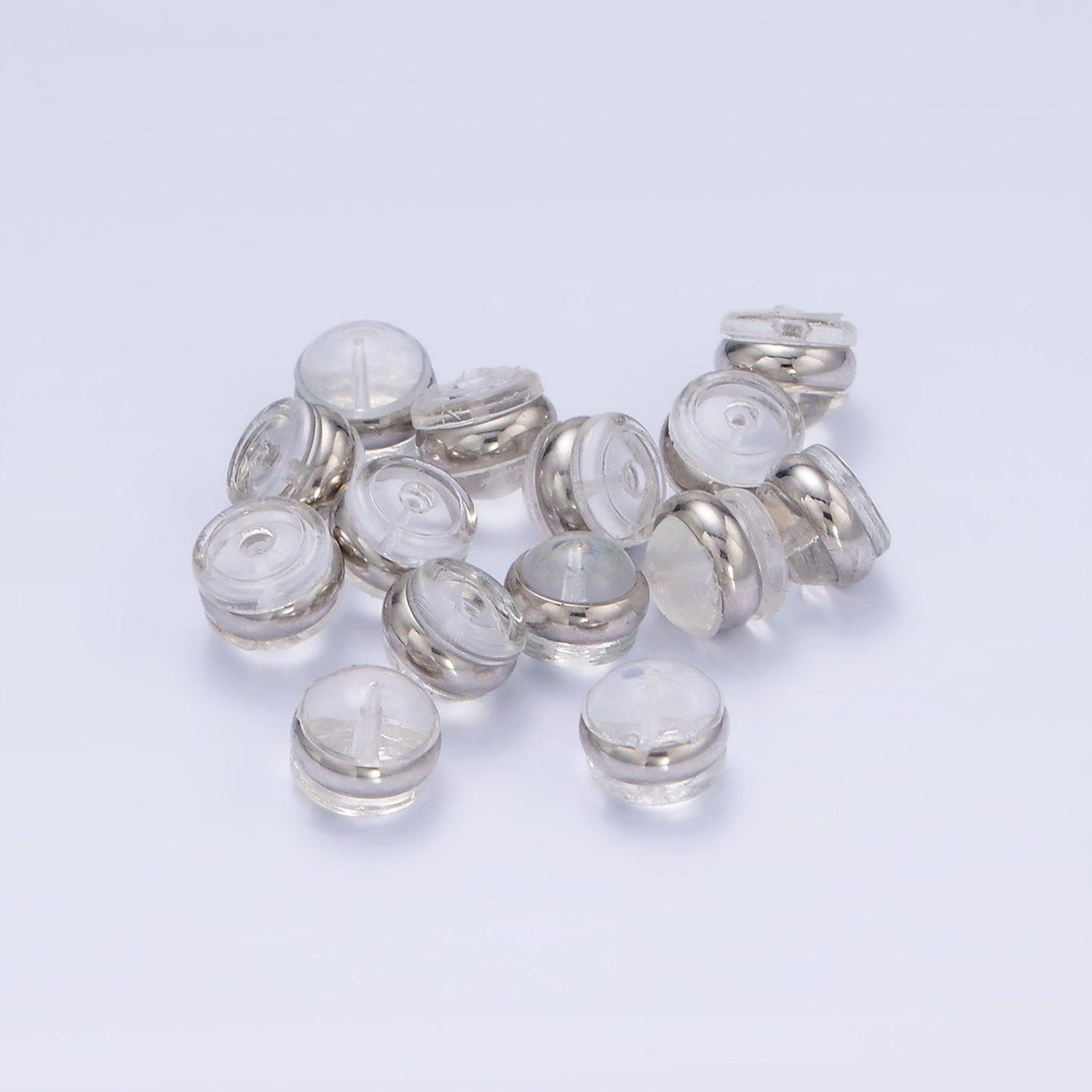 10 pairs Silicone Rubber Backings Earrings Finding for Silver Stud Earring Component | Z-735