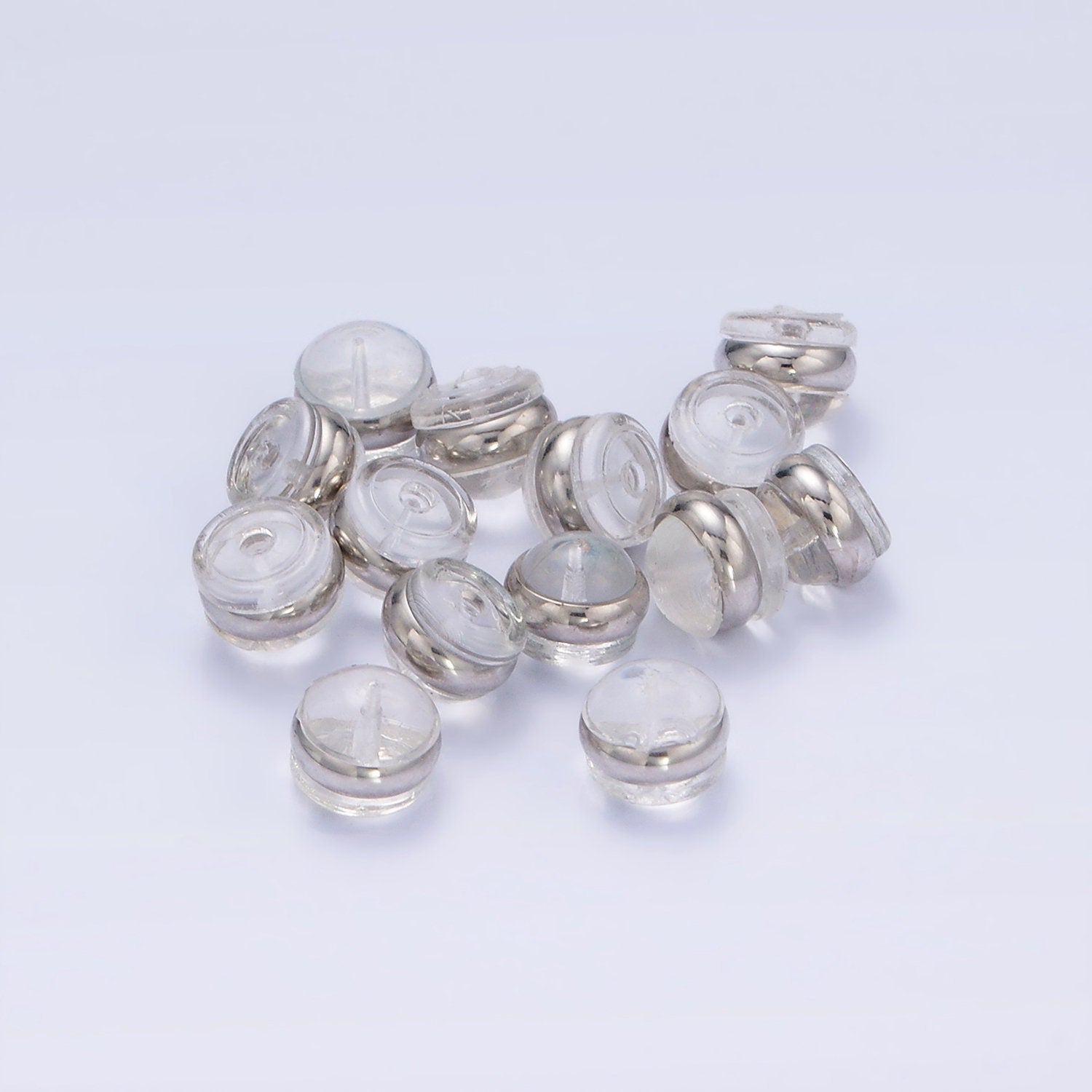 10 pairs Silicone Rubber Backings Earrings Finding for Silver Stud Earring Component | Z-735