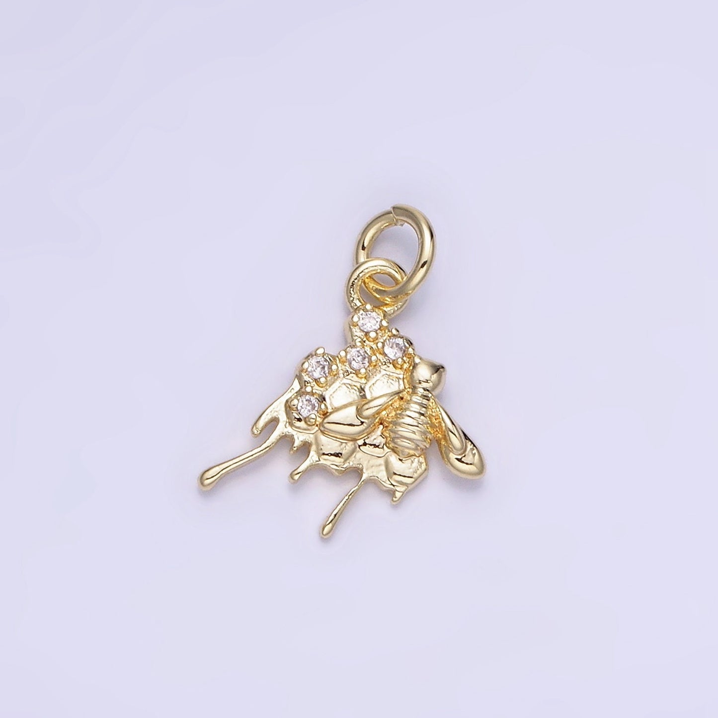 14k Gold Filled Bee Pendant Charm, Insect Bug Pendant Charm Tiny Animal Pendant For DIY Jewelry Add on Charm Bracelet Necklace Earring AG749
