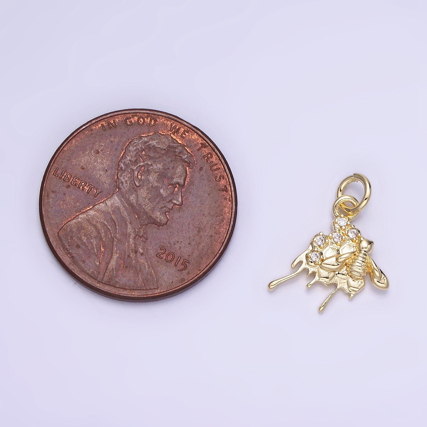 14k Gold Filled Bee Pendant Charm, Insect Bug Pendant Charm Tiny Animal Pendant For DIY Jewelry Add on Charm Bracelet Necklace Earring AG749