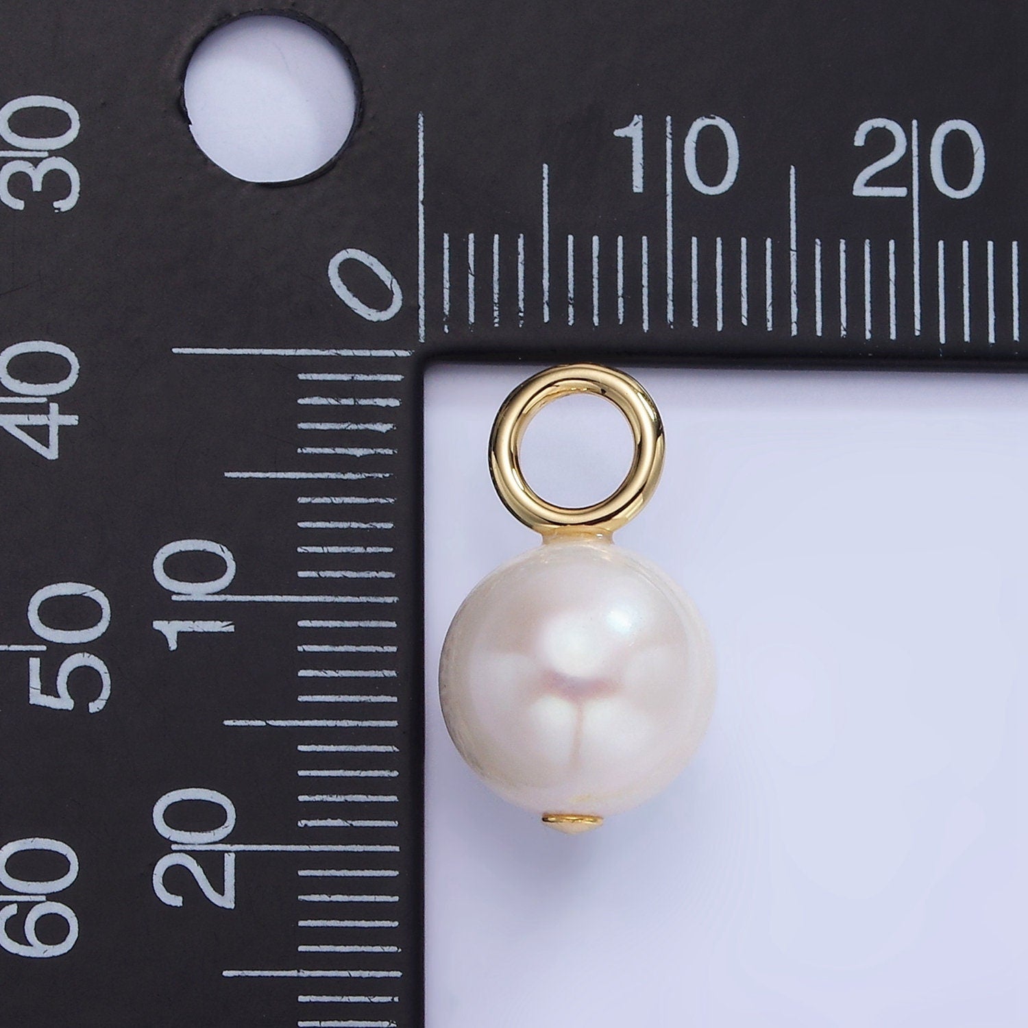 Dainty 14K Gold Filled 11mm Shell Pearl Potato Drop Charm for Wedding Minimalist Jewelry For Necklace Earring Component | P1717