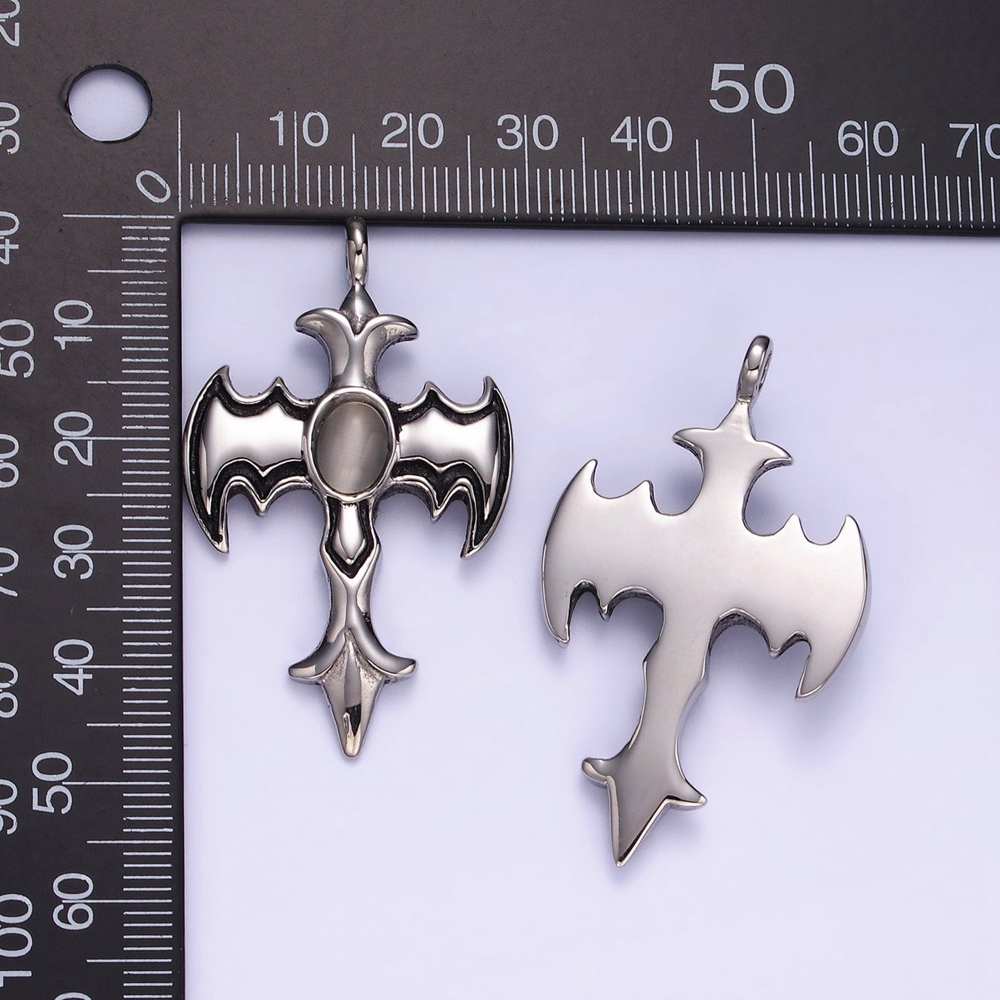 Stainless Steel Cross Wing Charms Pendants for Jewelry Necklace DIY Craft Making P-945