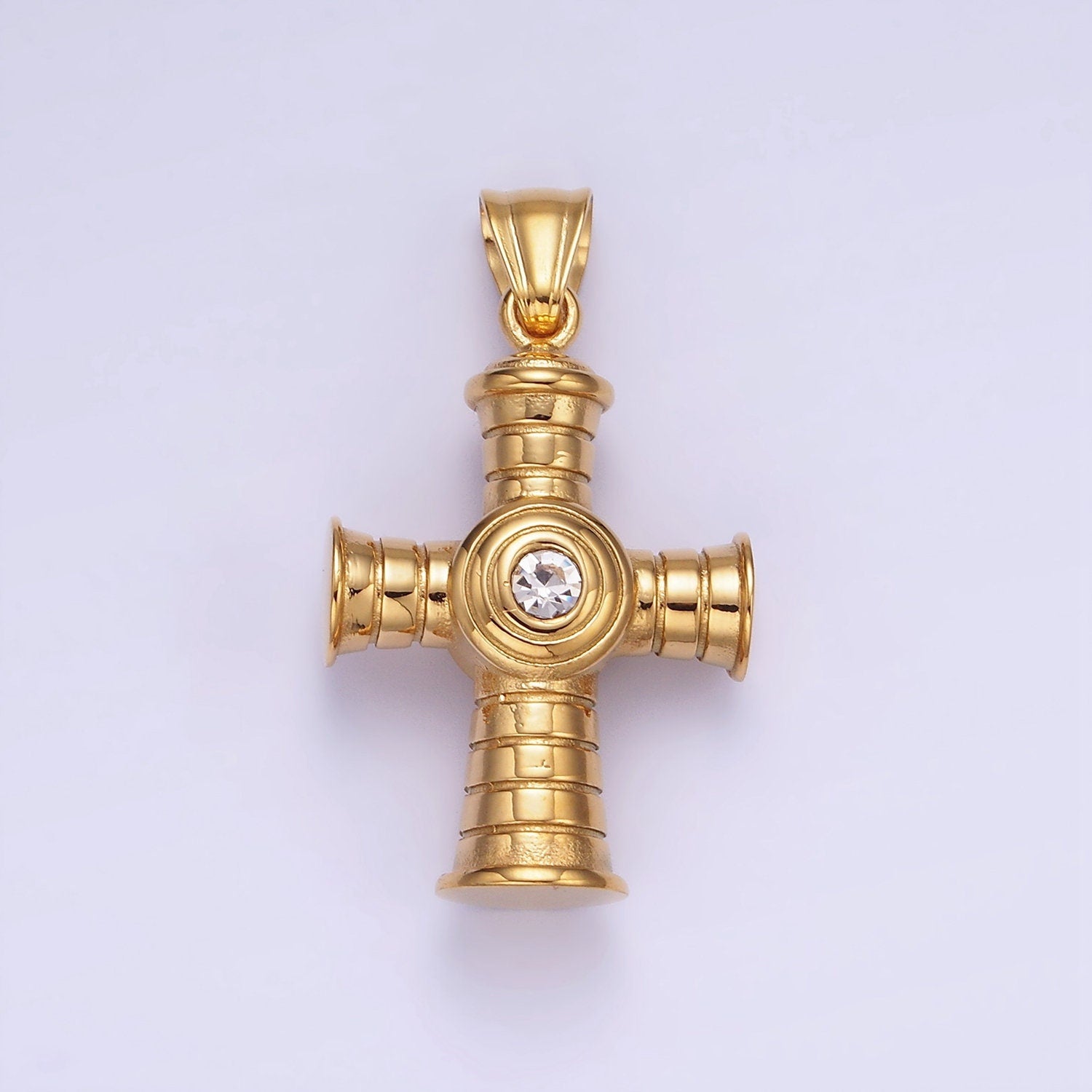 Modern Gold Stainless Steel Cross Pendant Charm for Necklace Bracelet Jewelry Making P-1416