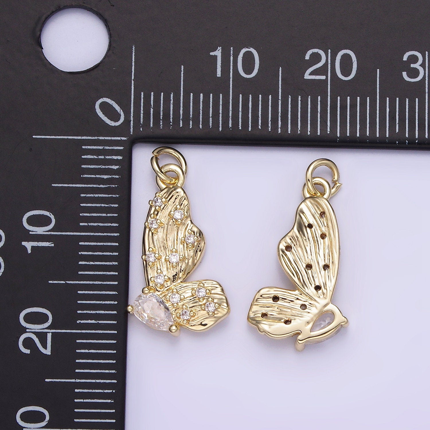 Mini 14k Gold Filled Butterfly Pendant Necklace Bracelet Earring Charms, Animal Lover Mariposa Charm AG719