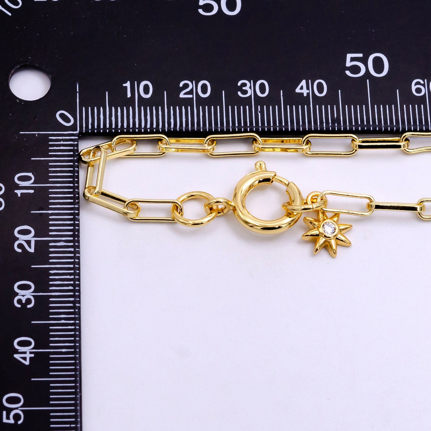 Dainty Gold Oval Paper Clip Chain Necklace Elongated Cable Chain 27.5 inch long Necklace WA2440