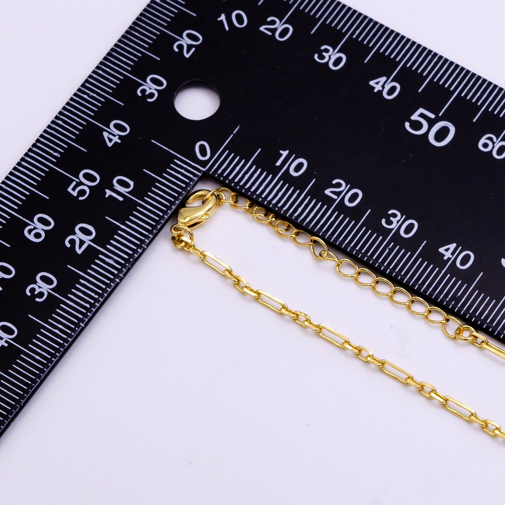 Dainty Gold Stadium Cable Paperclip Chain 29.5 inch Cable Link Elongate Chain Wholesale Chain for Jewelry Making WA2443