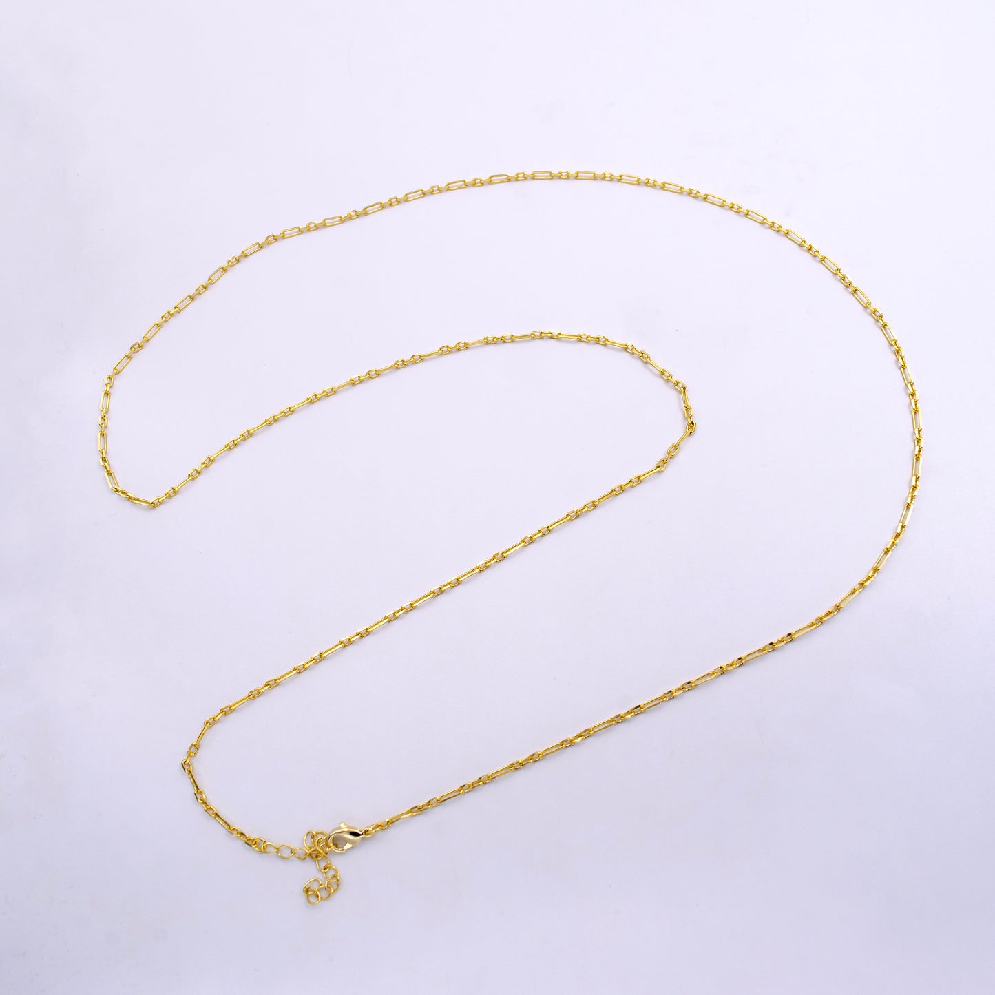 Dainty Gold Stadium Cable Paperclip Chain 29.5 inch Cable Link Elongate Chain Wholesale Chain for Jewelry Making WA2443