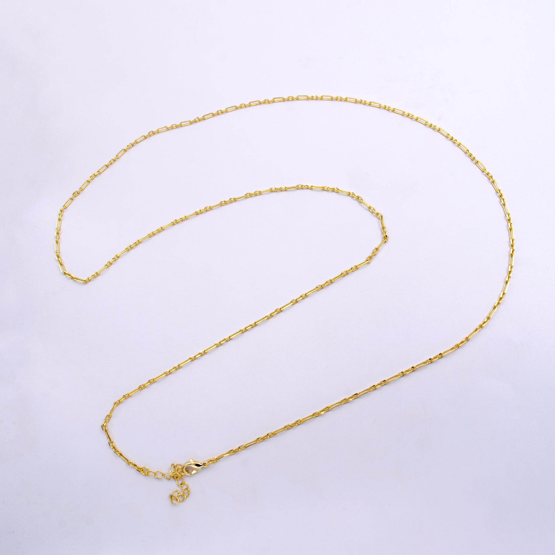 Dainty Gold Stadium Cable Paperclip Chain 29.5 inch Cable Link Elongate Chain Wholesale Chain for Jewelry Making WA2443