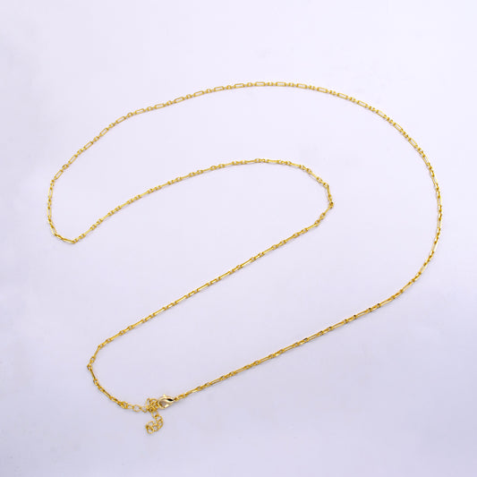 Dainty Gold Stadium Cable Paperclip Chain 29.5 inch Cable Link Elongate Chain Wholesale Chain for Jewelry Making WA2443